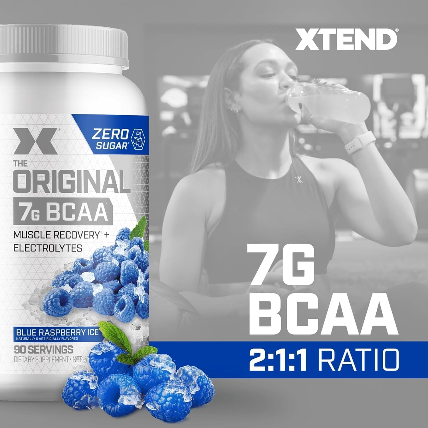Scivation Xtend BCAA Powder, Branched Chain Amino Acids, Bcaas, Blue Raspberry, 90 Servings image number 5