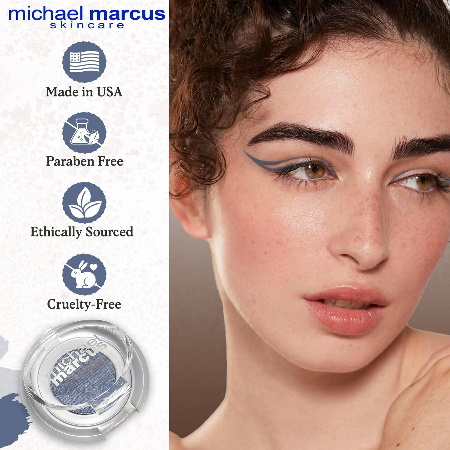 Michael Marcus Cake Eyeliner - Water Activated Dry Pressed Eyeliner - Long-Lasting, Vibrant Color, Smudge Resistant - Cruelty Free Paraben Free (Twilight)