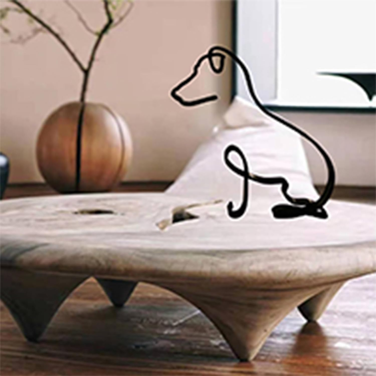 YRHSPORT Minimalist Art Sculpture, Personalized Metal Abstract Metal Line Minimalist Art Crafts Creative Line Drawing Ornaments for Wall, Living Room, Home Office Desk Decoration (Jack Russell) image number 1