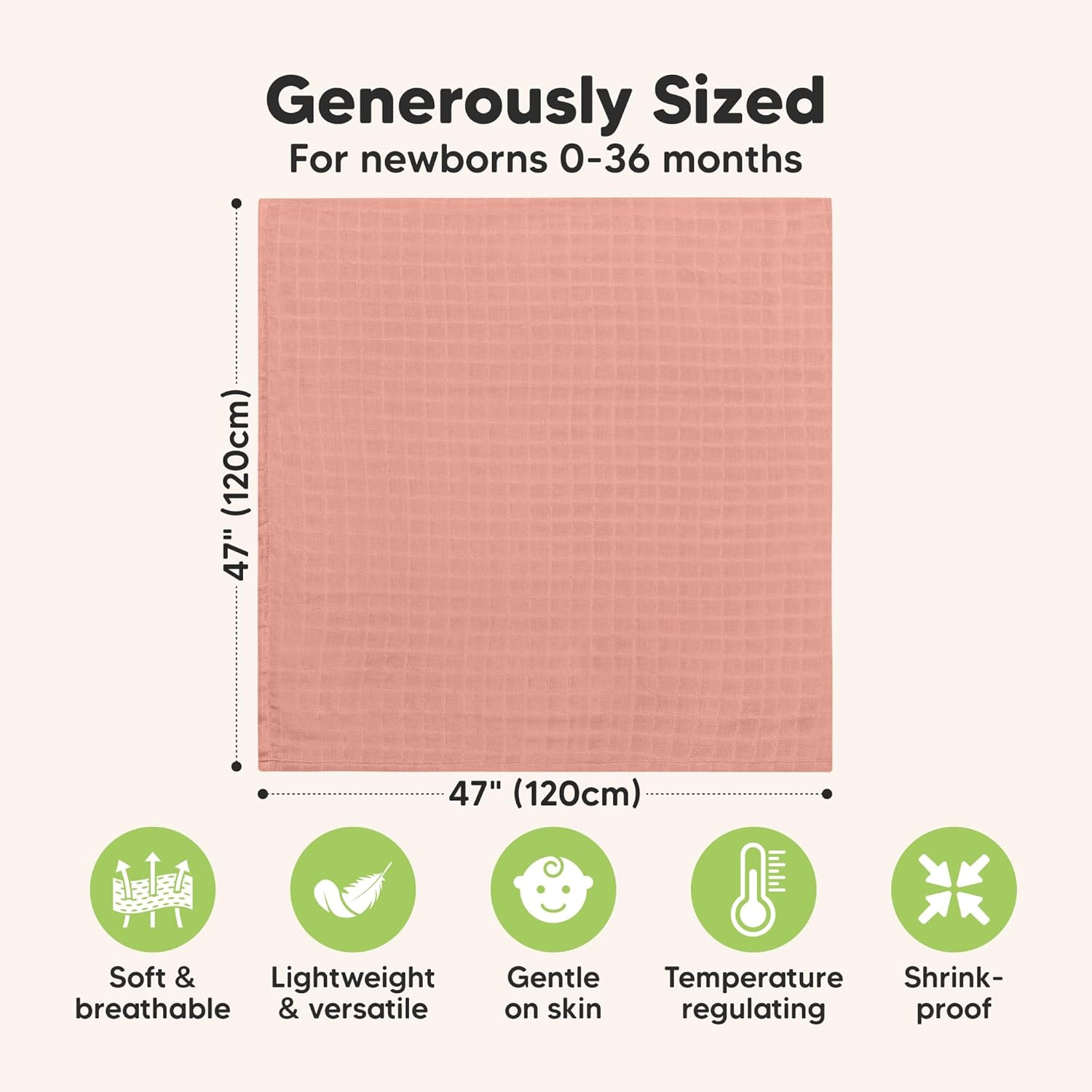 4-Pack Muslin Swaddle Blankets for Baby Boys, Girls - Organic Baby Blankets for Girl, Boy, Baby Swaddle Blanket Unisex, Receiving Blankets, Swaddles for Newborns, Newborn Baby Essentials (Lavender) - Mirage image number 6