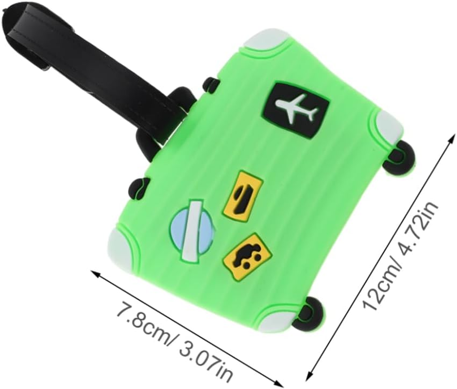 COSMEVIVI 4Pcs Silicone Cartoon Luggage Tag PVC Soft Travel Tags for Suitcase Cute Airplane Baggage Name Card Holder for Flights and Identification image number 4