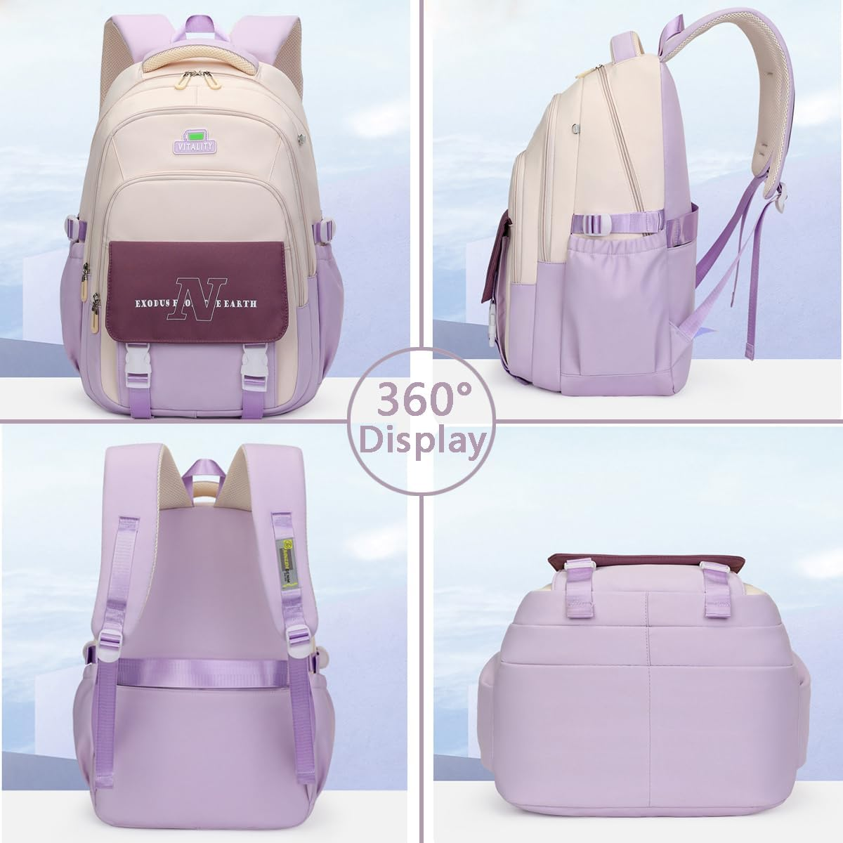 Lifelix Kids Backpack for Girls Kawaii Teens School Bookbag Elementary Middle Schoolbag Age 6-14 image number 3