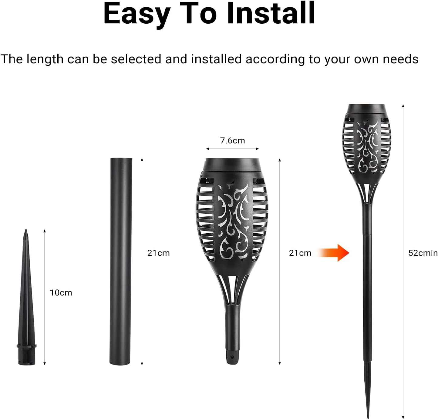 Xmart 12 LED Solar Lights Outdoor Upgraded 8Pack,Ip65 Waterproof Solar Torch Light with Flickering Flame, Solar Tiki Torches Decoration Lights, for Path Yard Garden