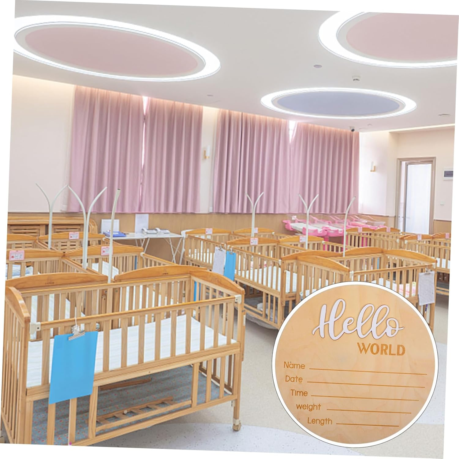 SUPVOX Baby Announcement round Wooden Name Sign for Newborn Birth Announcement Photography Prop Suitable for Infant image number 6