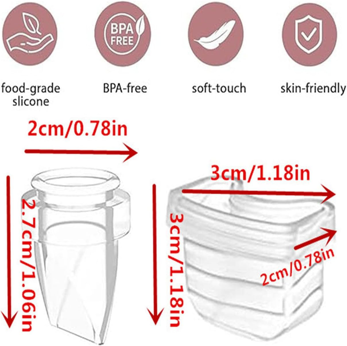 Lexziuo 12Pcs Duckbill Valves Silicone Diaphragm Replacement Parts for Breast Pump S32 Model Breastfeeding Pump Accessories image number 6