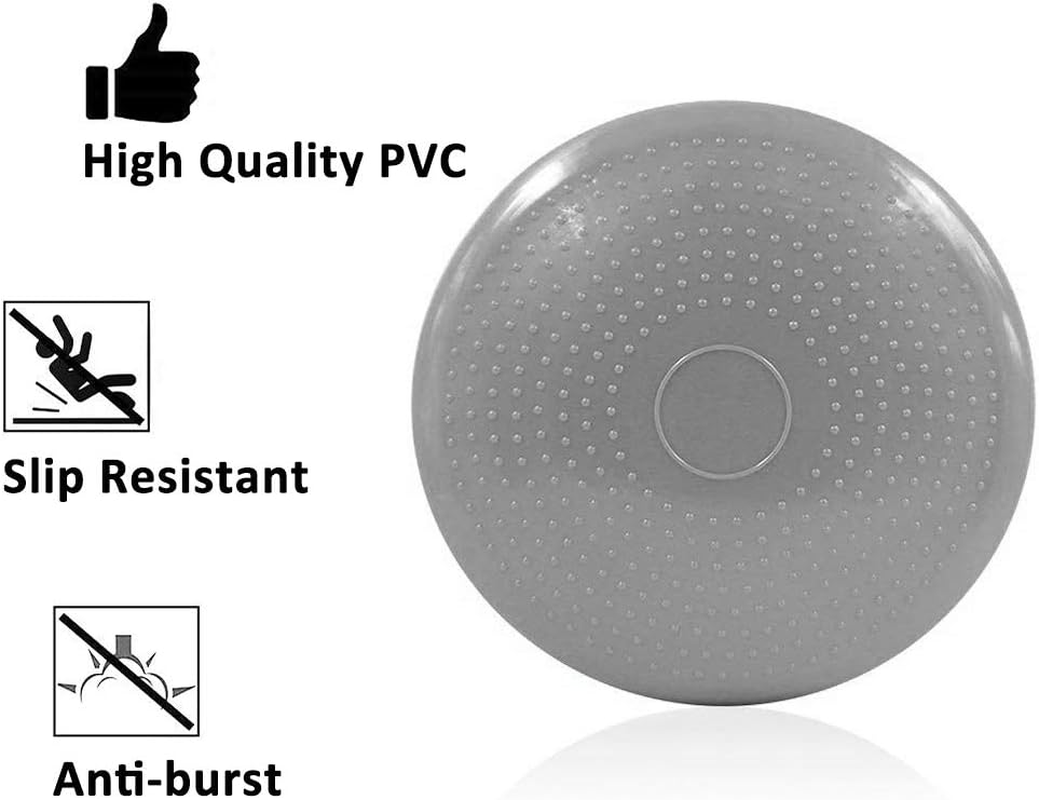 Inflated Stability Wobble Cushion, Balance Air Cushion Disc for Core Fitness Exercise, Wiggle Seat for Sensory Kids, Suitable for Office, Home, School, Pump Included image number 2