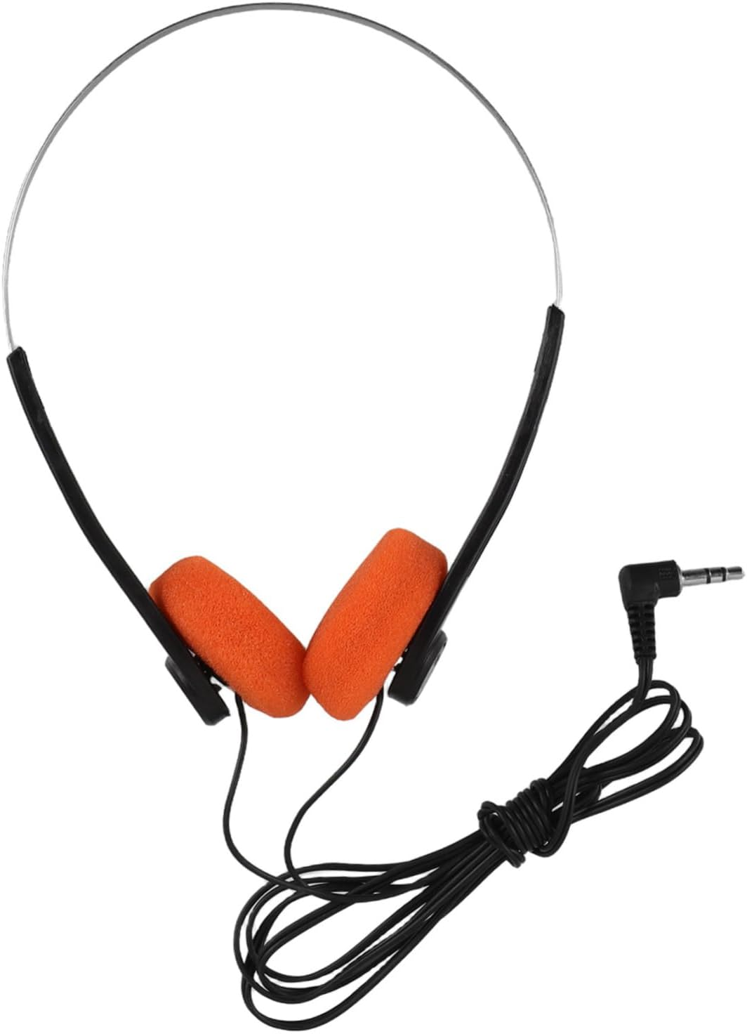 OHPHCALL Lightweight Retro Wired Ear Headphones with Adjustable Headband and Cushioned Ear Pads for Classroom and Library Use Portable Travel Headphones with Clear Vocal Sound for Students