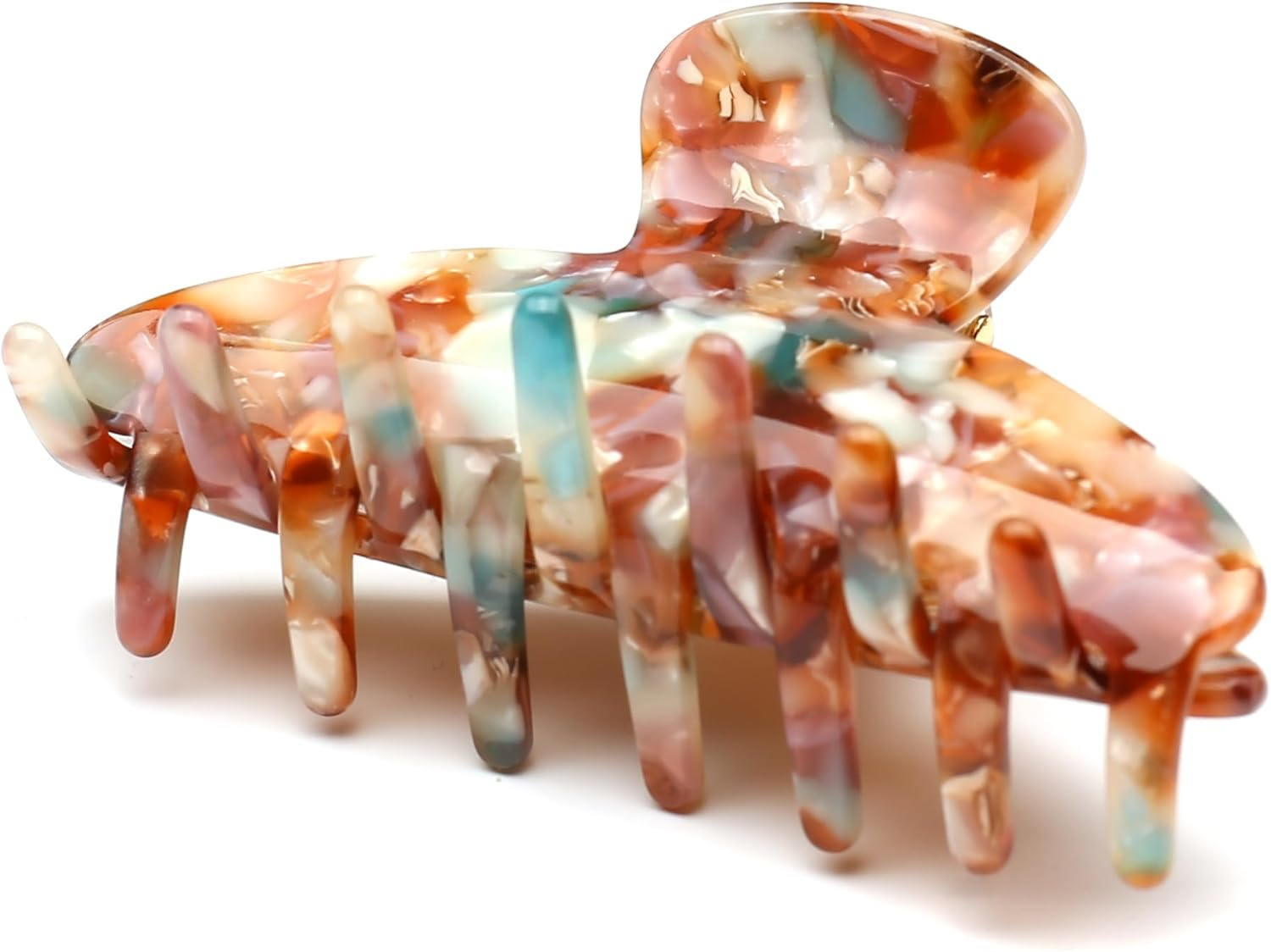 Qingoo Pink Medium Acetate Hair Clip Claws Hair Clip Hair Accessories Elegant Hair Accessory for Medium Thick Medium Hair 1 Piece (8.5 X 4.5 Cm, Pink) - Cream image number 2