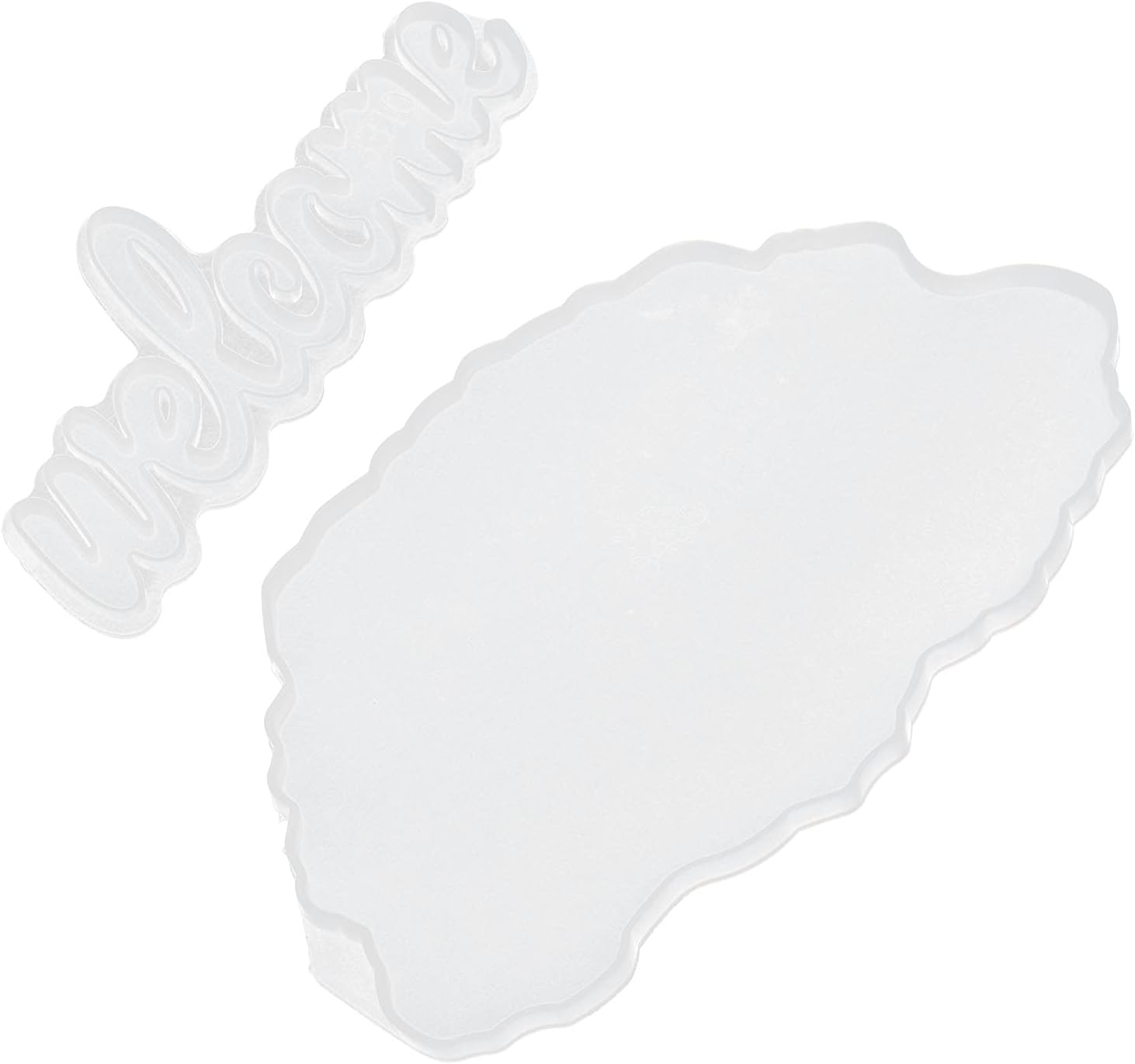 2Pcs Welcome Resin Molds Resin Moulds Resin Casting Mold for Home Desk Table Room Decor Wall Art image number 4