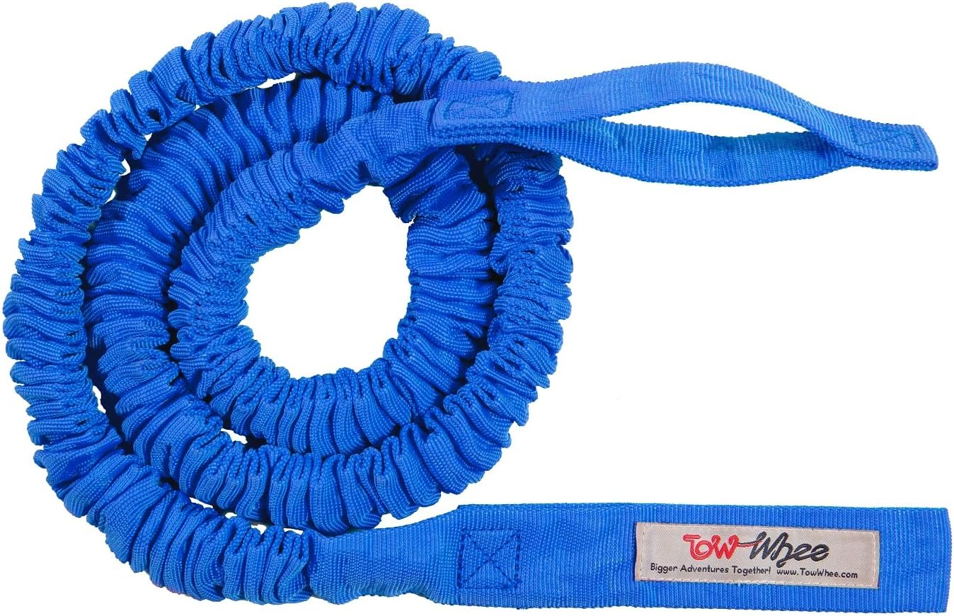 Towwhee - the Original Bike Bungee Tow Rope for Kids | MTB & Cycling Stretch Pull Strap for Riding Further with Your Child | (Kids Original Purple Connect Strap) - Made in the USA