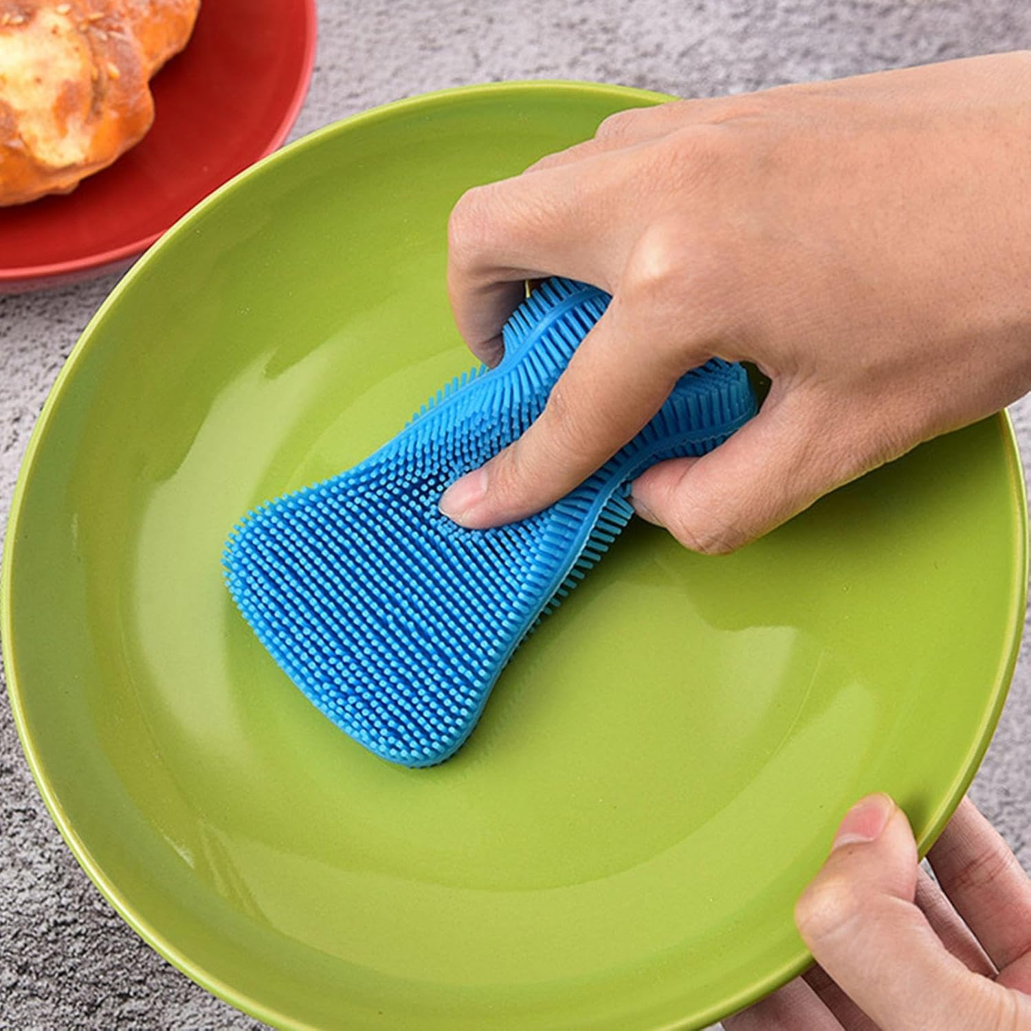 UOPJDD 6 Pieces Silicone Dishwashing Brush, Kitchen Tools, Brush Brush, Durable Dishwashing Brush, Multi-Purpose Cleaning Tools image number 3