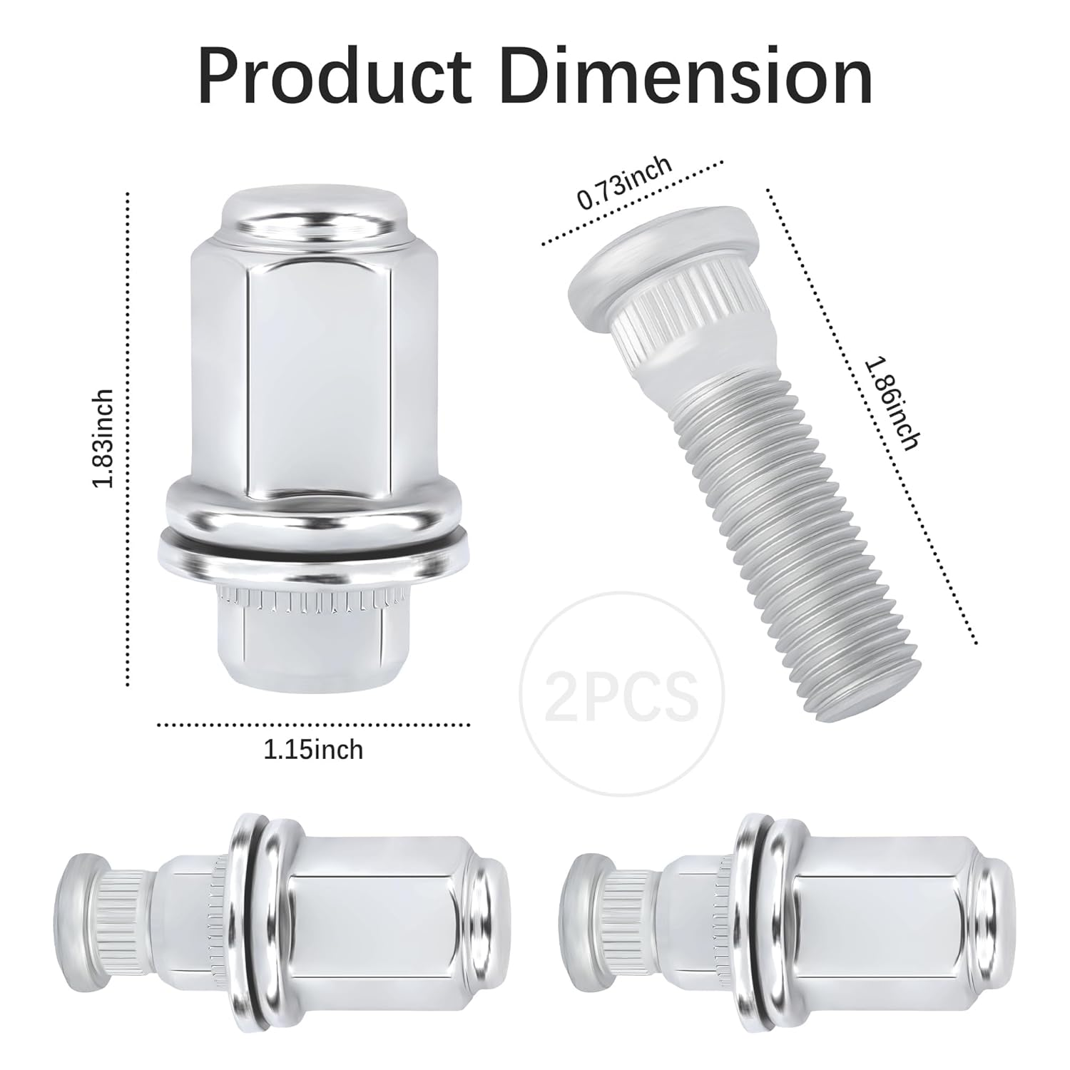 2Sets Wheel Studs and Lug Nuts Set Oem#4230135090,4230135100,M12X1.5 Tire Lug Nuts Compatible with Toyota Lexus Pontiac,Essential Car Accessories Lug Bolts for Secure Wheel Hubs(For Toyota)