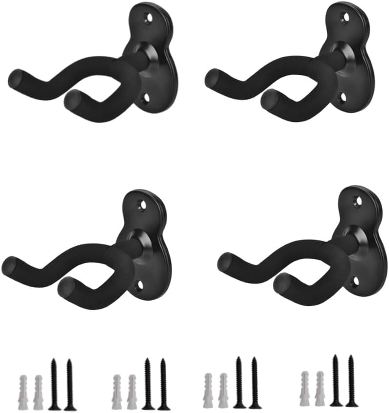 4 Pack Guitar Hanger Hook Wall Mount, Musical Instruments Stand for Hanging All Size Guitars, Bass,Mandolin Eatc. image number 4