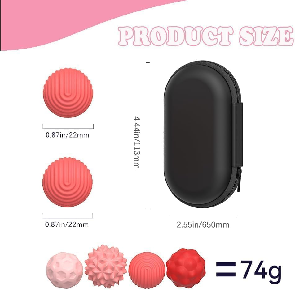 Magnetic Sensory Fidget Ball Toy, Anti-Stress Silicone Ball Toy 8 PCS, Motor Skills Toy with Multi Texture, Peace of Hands and Anxiety Mind, Fun Stress Free Magnet Balls, for Adults and Teens (Pink) image number 5