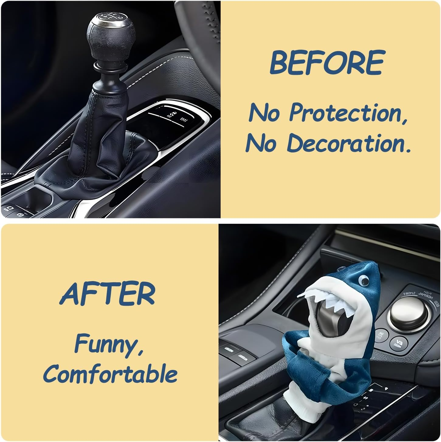 Hoodie Cover Shift Gear Knob Protector Car Accessories Interior Gear Stick Cover Decoration (Blue)