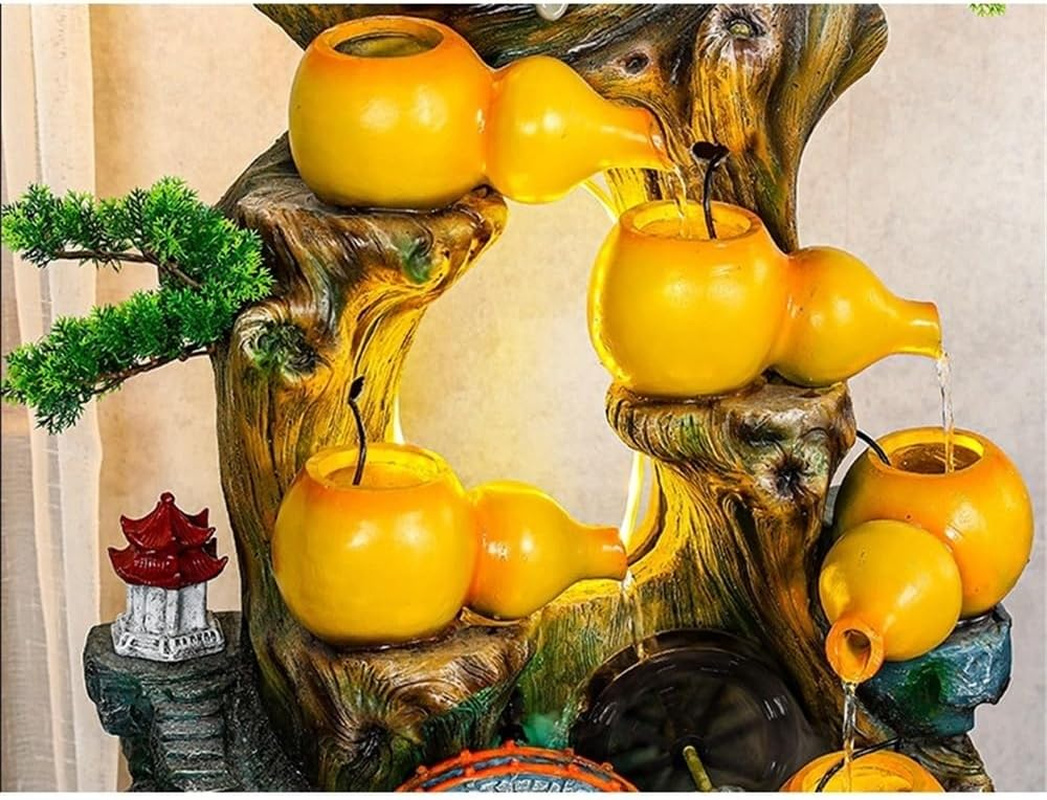 Outdoor Fountain Flowing Water Generates Wealth Fountain Living Room Front Desk Foyer Circular Scenery Office Floor Standing Gourd Ornaments