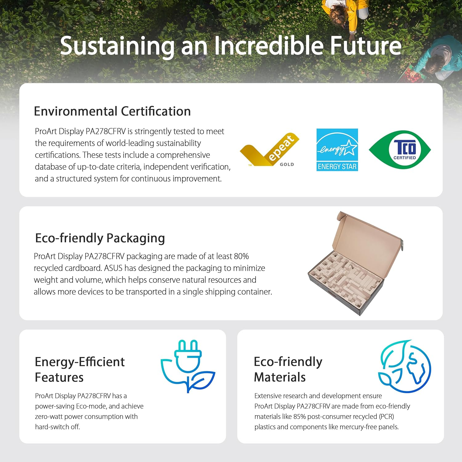 ASUS Proart Display PA278CFRV Professional Monitor &ndash; 27", IPS, QHD (2560 X 1440), 95% DCI-P3, Luxpixel AGLR, 100Hz, &Delta;E < 2, Calman Verified, USB-C PD 96W, Targeting VESA Displayhdr 400, VESA Mediasync image number 3