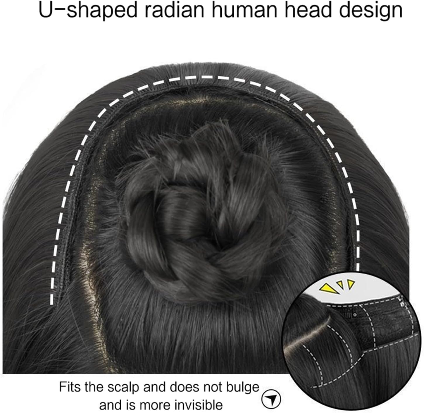 Synthetic Hair Extensions Clip in Hair Extenstion Invisible U-Type Short Straight Extension Women Hairpieces Half Wig(Coffee Colour) image number 3