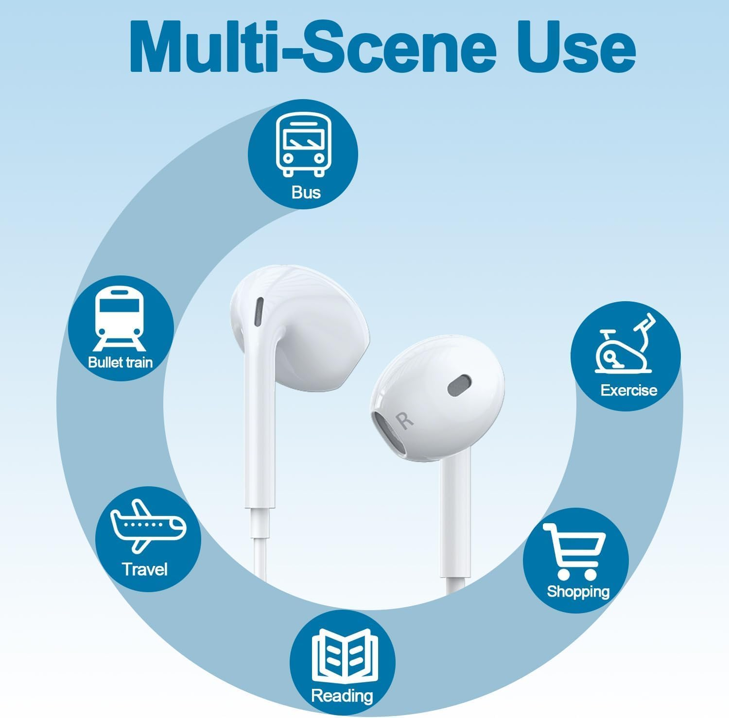 Headphones for Iphone Headphones Wired Earbuds/Earphones Nosie Reduction Built-In Microphone & Volume Control Headsets Compatible with Iphone 14/13/12/11/Xr/Xs/X/8/7/Se/Pro/Pro Max image number 1