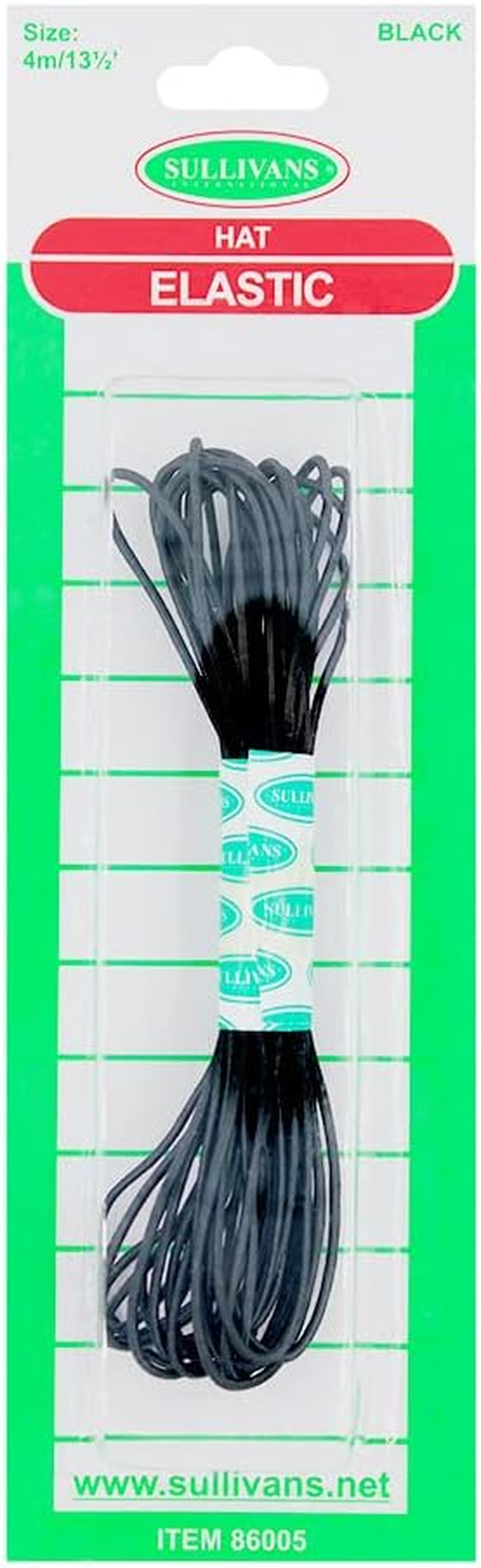 Sullivans Hat Elastic, 4 Meter Length, Black