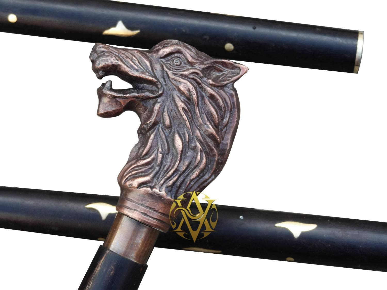 Brass Handle Victorian Telescope Foldable Wooden Walking Stick Cane Ideal Vintage Gift Men Women Father/Mother image number 4