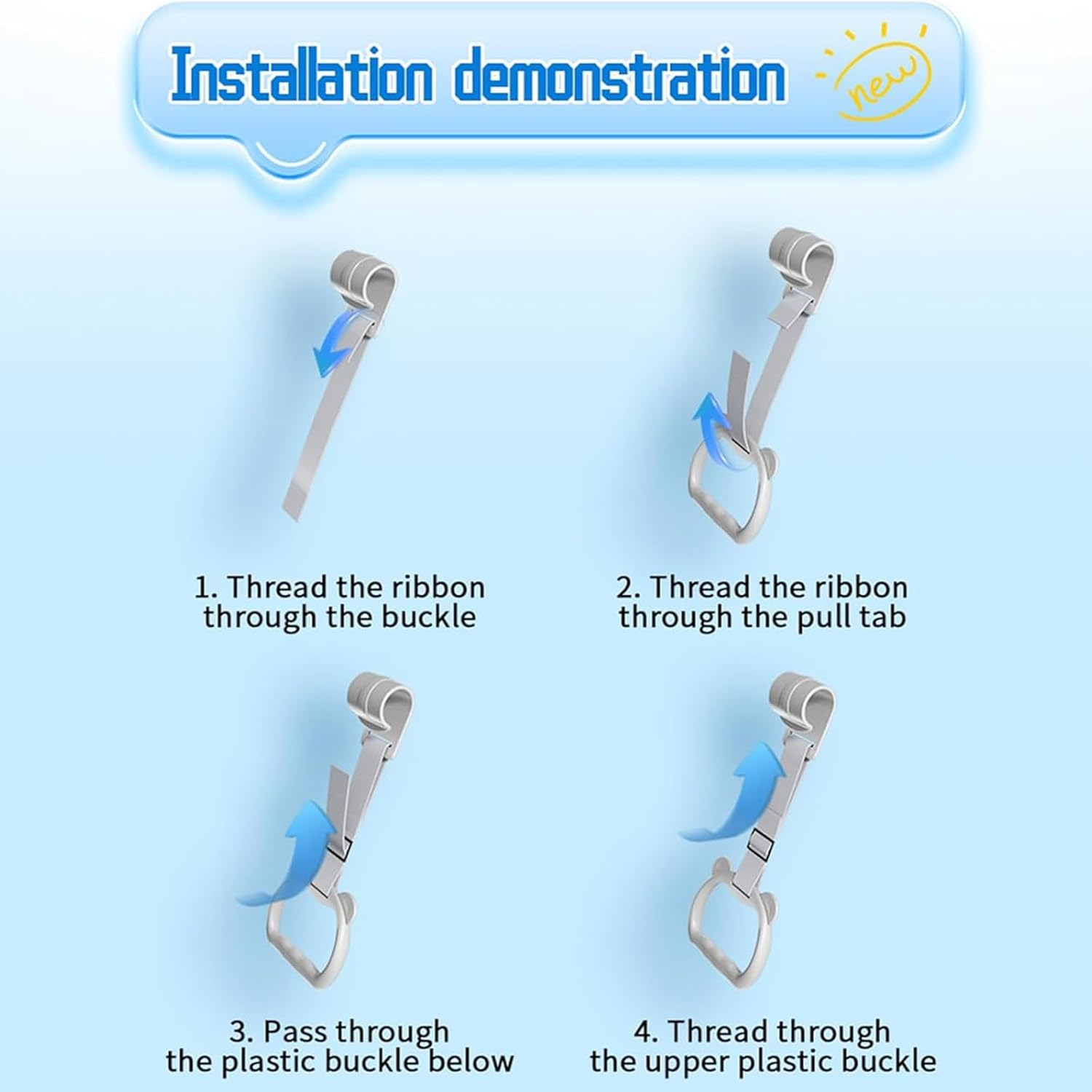 Yeanifeana 2 PCS Adjustable Pull up Rings, Standing Training Tool for Exercise, Ideal for Bed Rail, Daycare Play, Walking Practice Support (Gray) - Pink image number 4