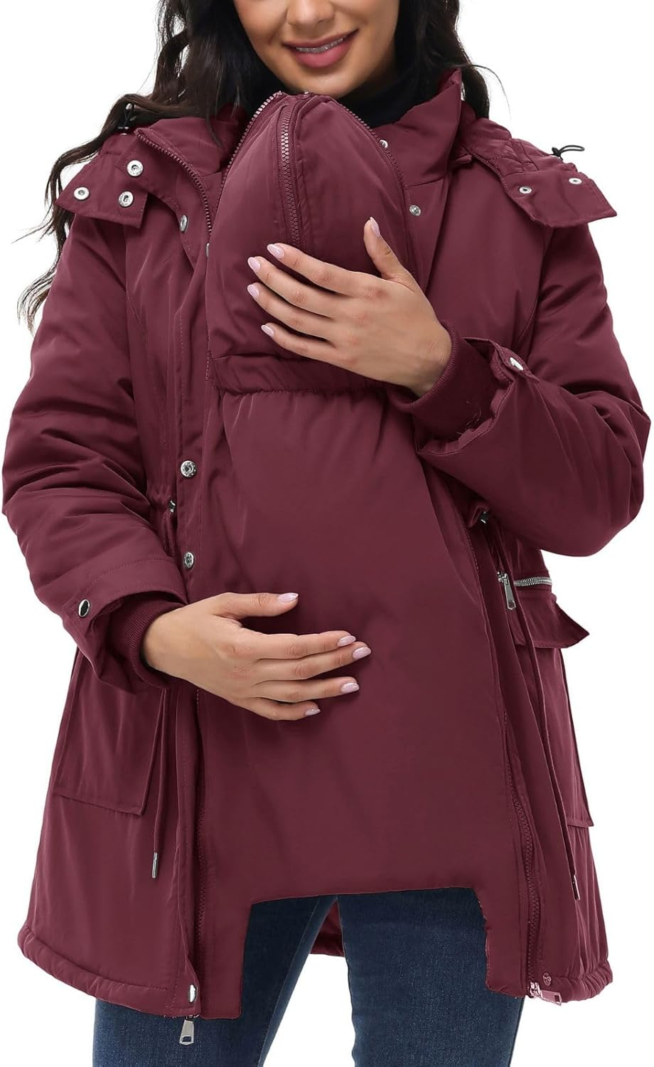 Maacie Maternity Cotton Jacket Jacket Stand up Collar Waterproof Cotton Jacket 2024
