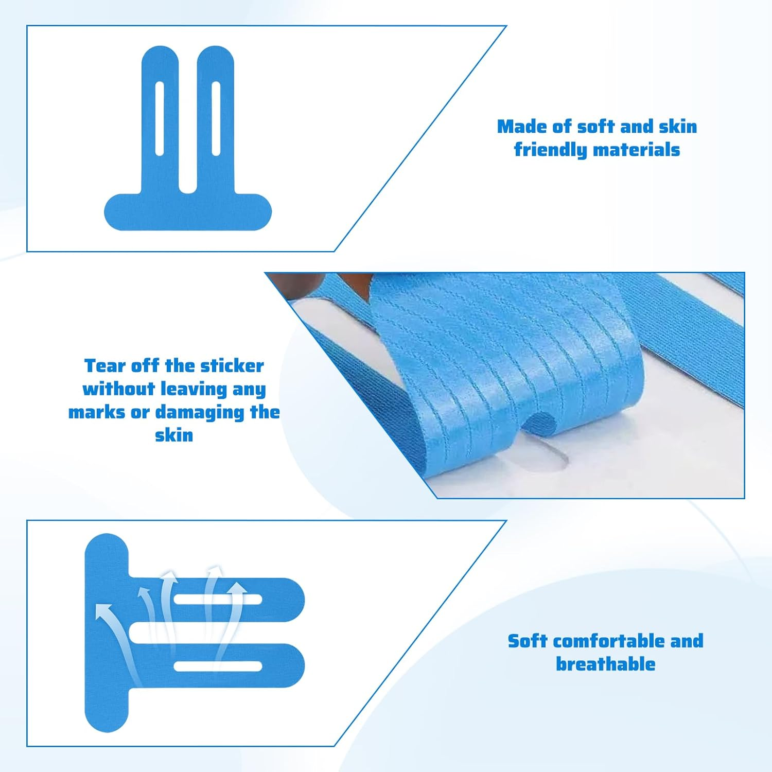 Kinesiology Tape, 12Pcs Sports Tape, Physio Tape, Pre-Cut Kinesiotapes Knee, Waterproof Physio Sport Strip Set for Joints Muscle Pain Relief, Skin-Friendly Kinesiotapes Strips for Running image number 5