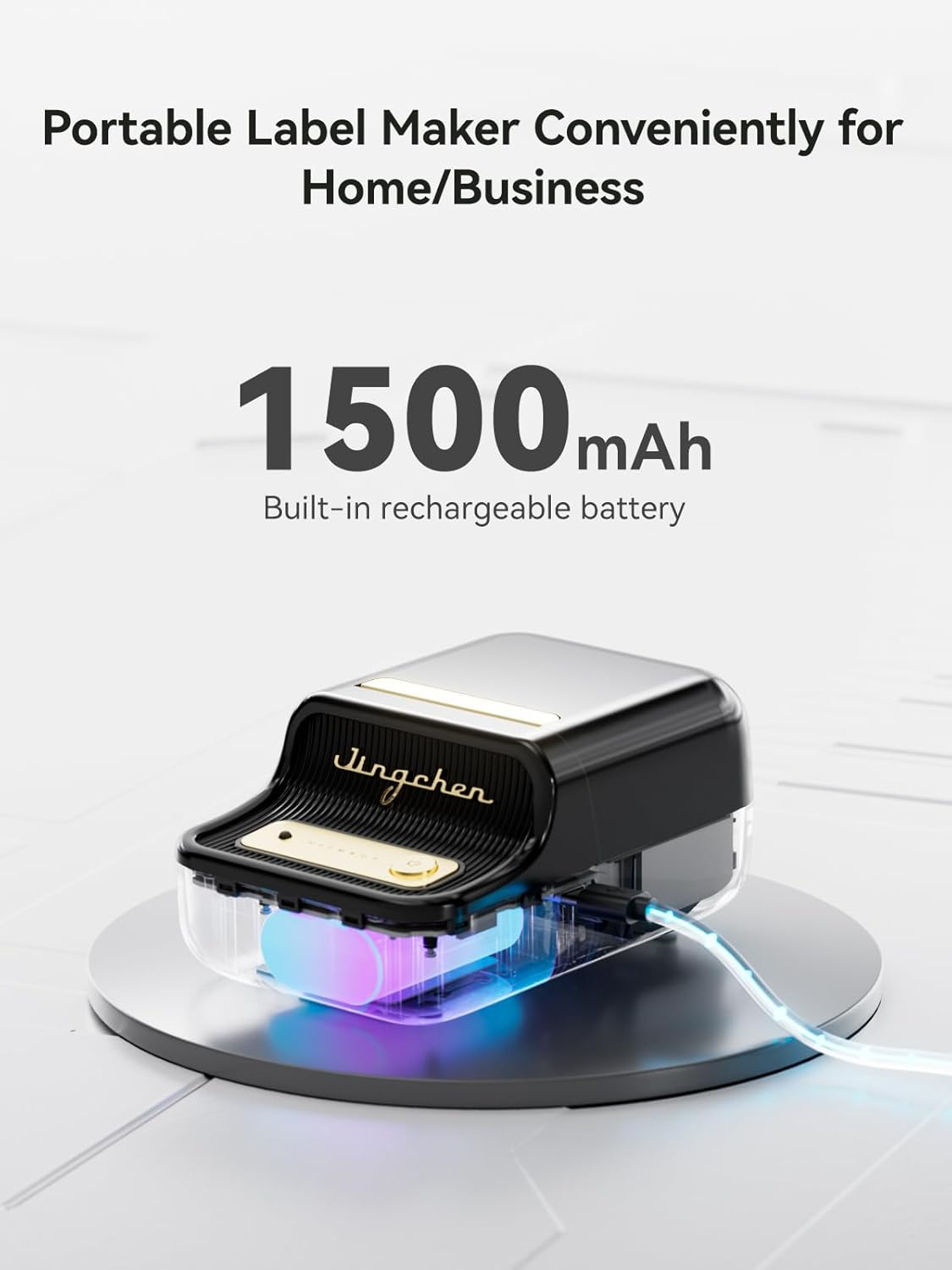 NIIMBOT B21 Inkless Label Maker, Portable Thermal Label Printer for Clothing, Address, Business, Compatible with Ios & Android, with 1 Pack 50X30Mm White Label, Black - Green image number 2