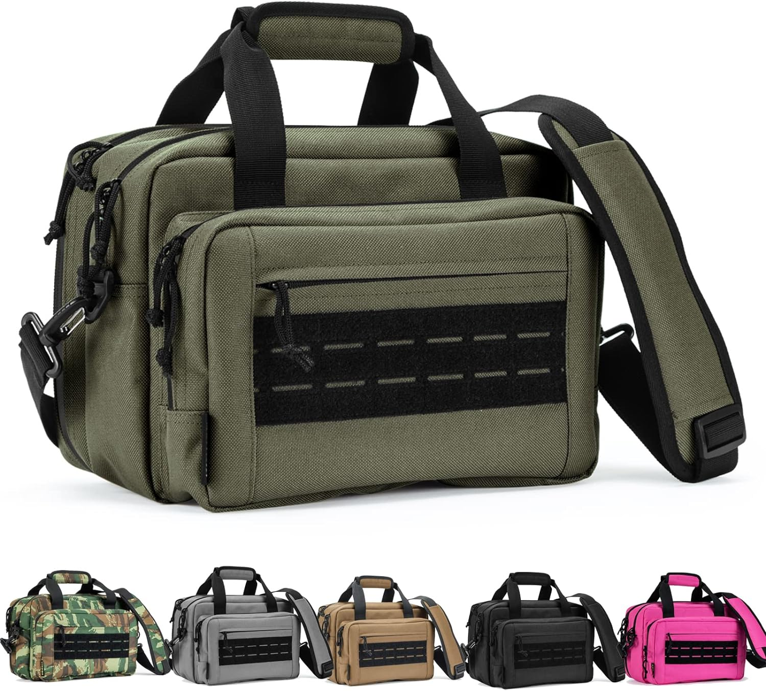 VEAGIA Range Bag,Pistol Case,Gun Range Bags for Handguns and Ammo Pouch 2 Pistols Soft Carrying Shooting Bag