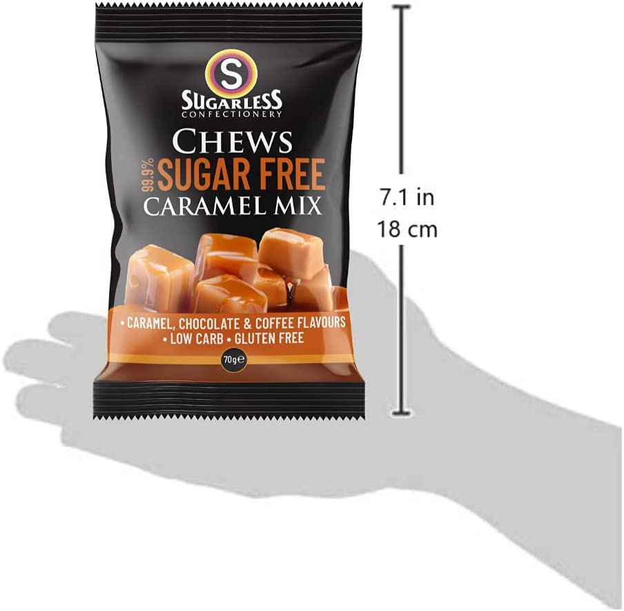 Sugarless Confectionery Caramel Mix Chews 70 G image number 3