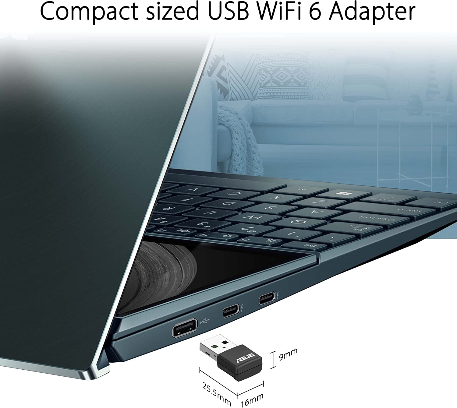 ASUS USB-AX55 Nano Dual Band AX1800 USB Wifi 6 USB Adapter, 802.11Ax 1201Mbps+574Mbps,Ofdma, MU-MIMO, BSS Coloring (NIC) image number 6