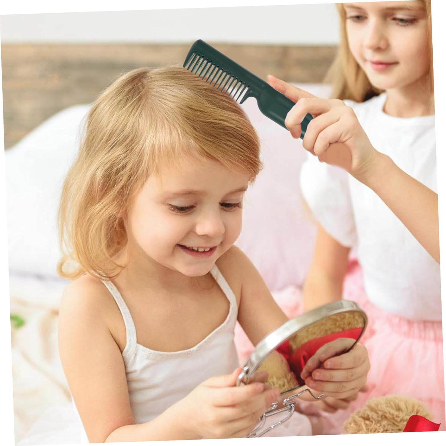 DECHOUS Hair Straightening Comb with Quick Heat for Home and Travel Suitable for All Hair Types Including Curly and Thick Compact USB Rechargeable Styling Brush for Smooth Silky Finish