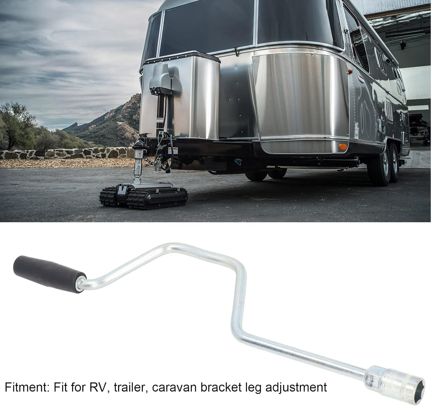 Trailer Winding Handle, Leg Winder, Rustproof Galvanized Iron Stand Speed Brace for RV, Long Service Time for RV, Trailer, Caravan Bracket Leg Adjustment