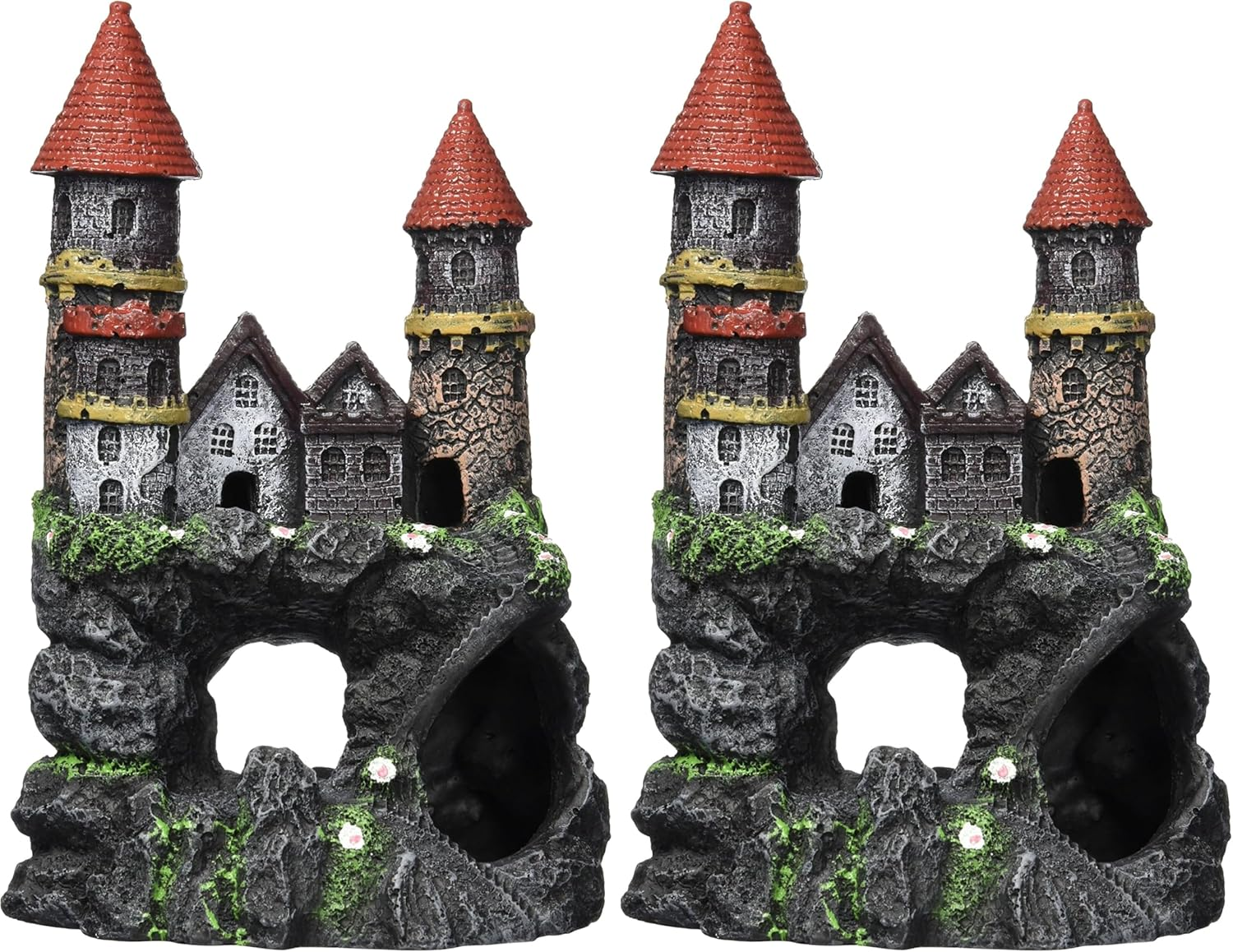 Penn-Plax Age-Of-Magic Enchanted Castle Aquarium Decoration &ndash; Safe for Freshwater and Saltwater Fish Tanks &ndash; Medium image number 1