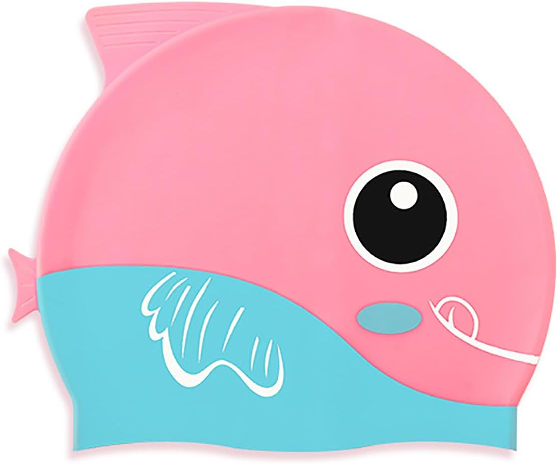 Silicone Swim Cap for Kids Boys & Girls &ndash; Comfortable Bathing Cap for Curly, Short, Medium & Long Hair with Ear Plugs and Nose Clip image number 3