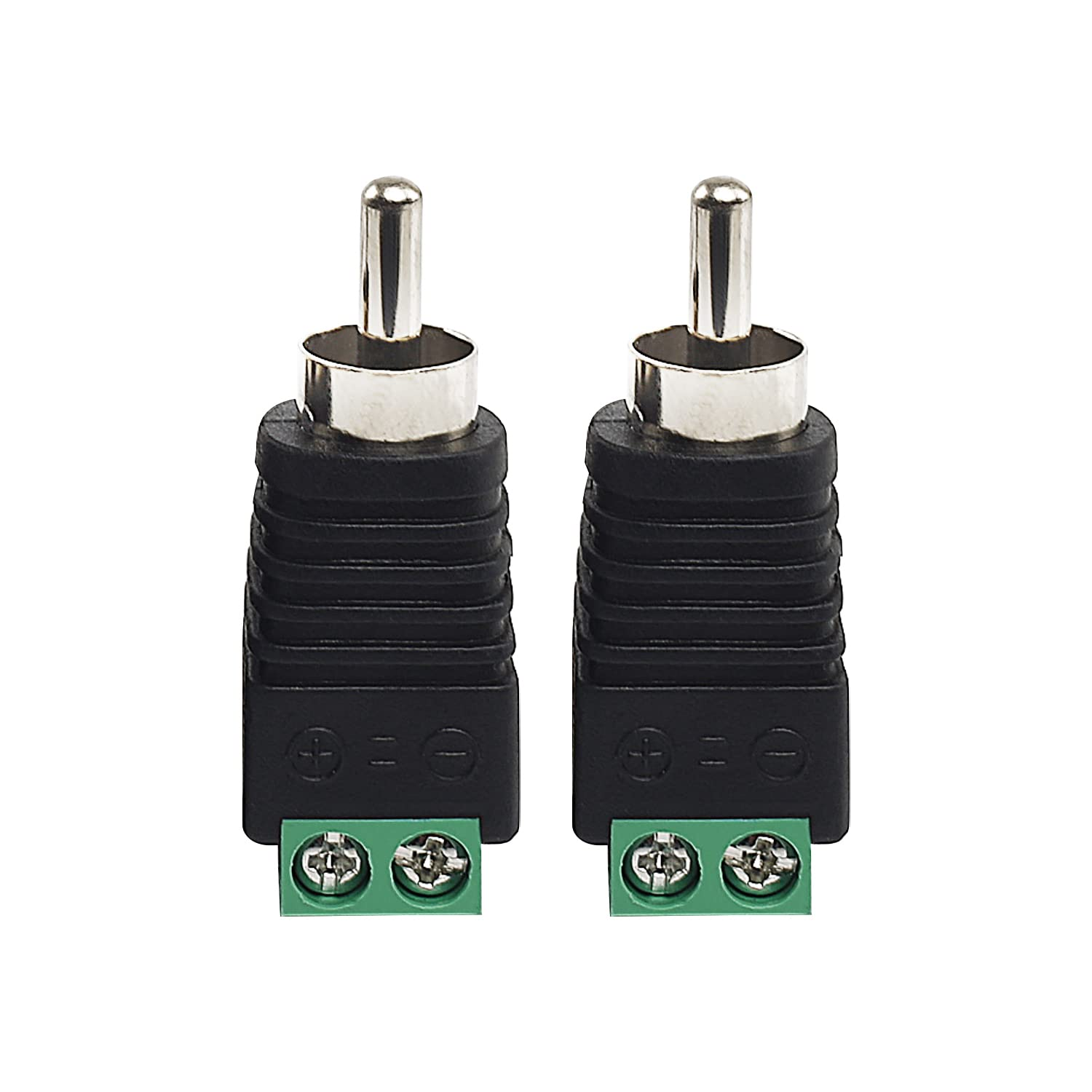 2PCS RCA Cable Audio Adapter Male Plug to AV Screw Terminal Audio Video Speaker Wire Connectors Adapter image number 3