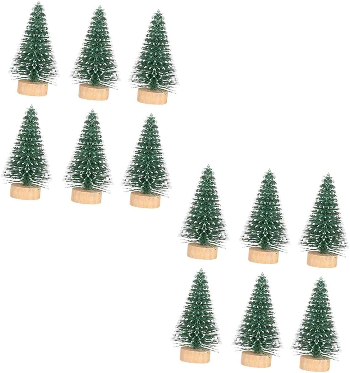 12Pcs Mini Christmas Tree Decorations Xmas Tree Adornments for Tabletop Window Display and Home Decor image number 2