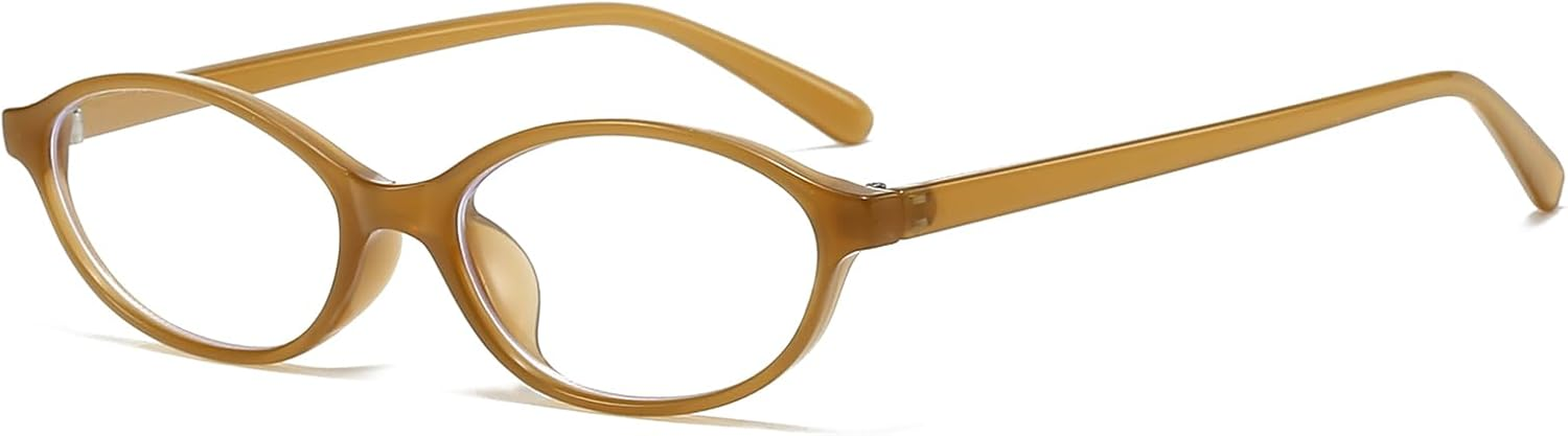 LJCZKA Oval Blue Light Blocking Glasses for Women Men Retro Small Oval Frame Y2K Cat Eye Computer Eyeglasses Clear Lens