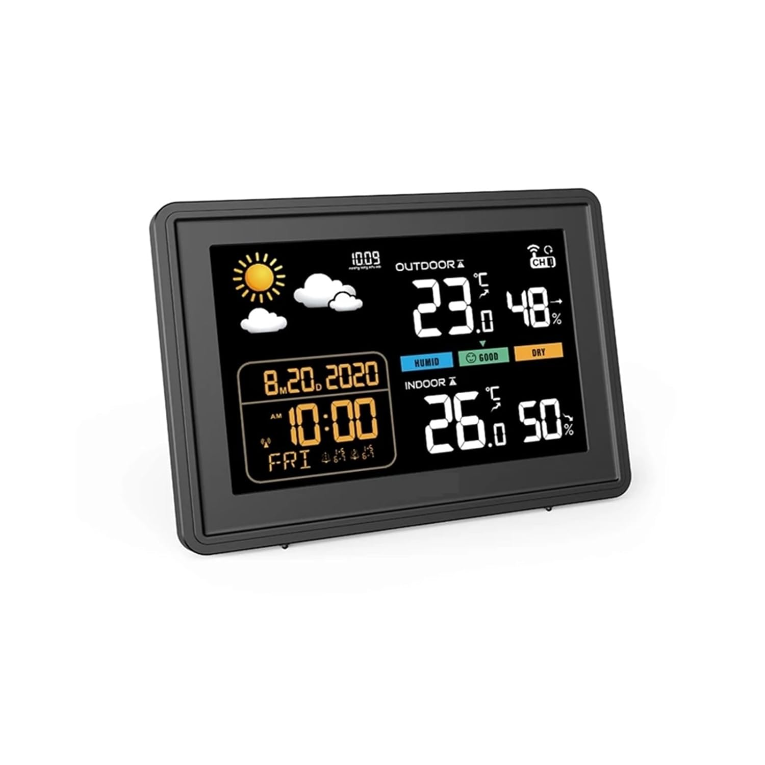 Wireless Weather Station Wall Alarm Clock In/Outdoor Digital Humidity Temperature Alert Trend Monitor Barometer Forecast image number 3