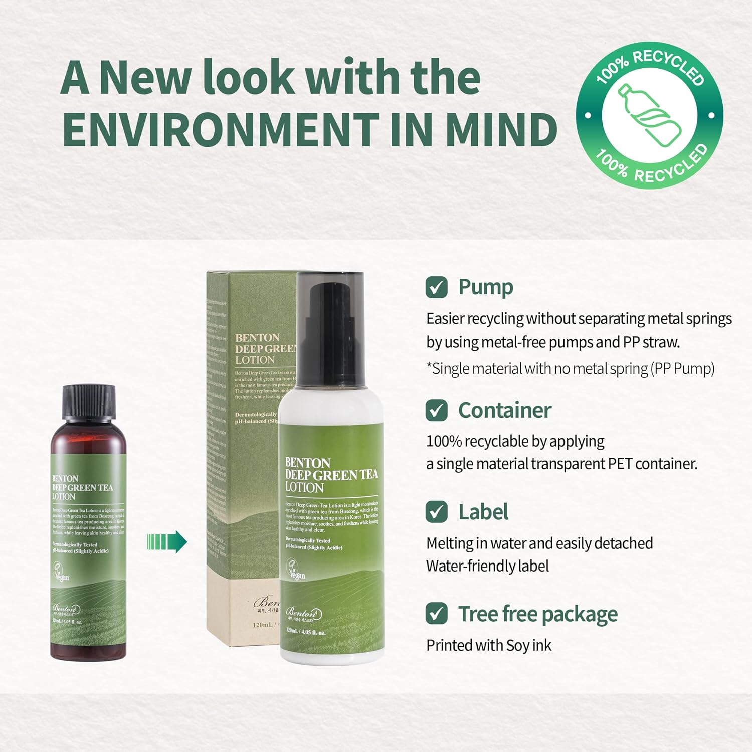 BENTON Deep Green Tea Lotion image number 5