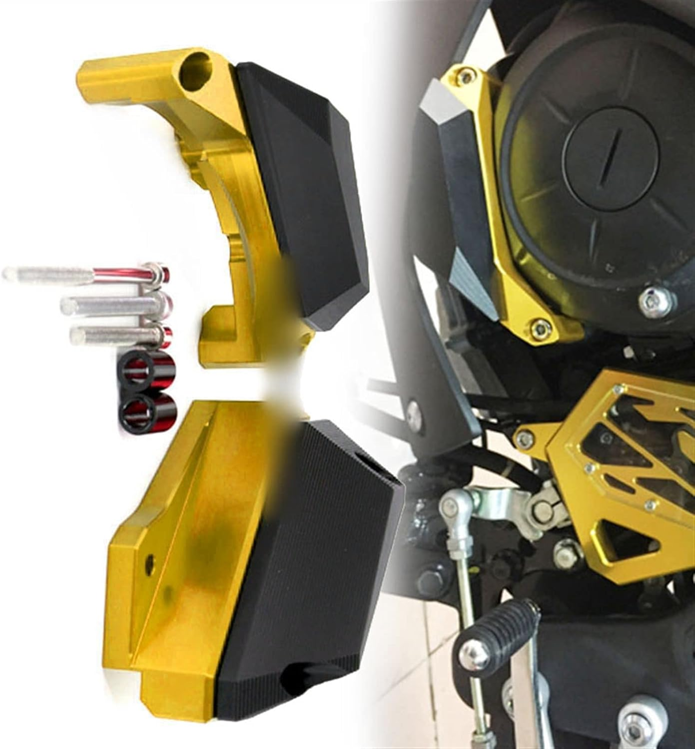 Motorcycle Engine Crash Guard Stator Cover Slider Falling Protector Accessories for Yamaha YZF R3 R25 YZF-R3 YZF-R25 MT-03 MT-25 MT 03 25 2013 14 15 16 (Color : Gold) image number 1