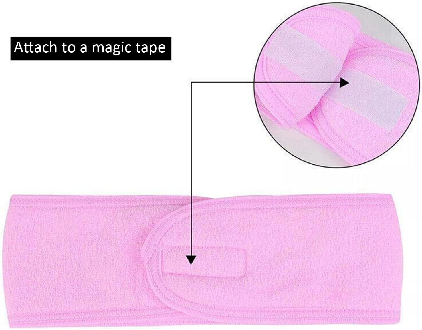 JANGJANG 3-Pack Soft Spa Headband for Women, Adjustable Non-Slip Terry Cloth Hair Band for Face Washing, Makeup, and Shower, Stretchable Hair Wrap image number 5