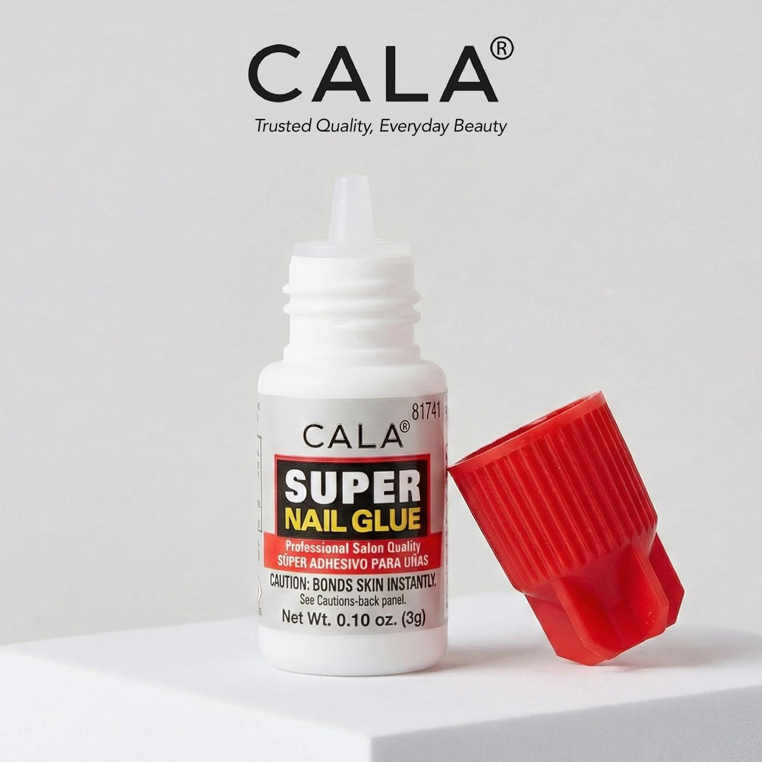 Cala Super Nail Glue Professional Salon Quality | Quick and Strong Nail Liquid Adhesive (4 Bottles)