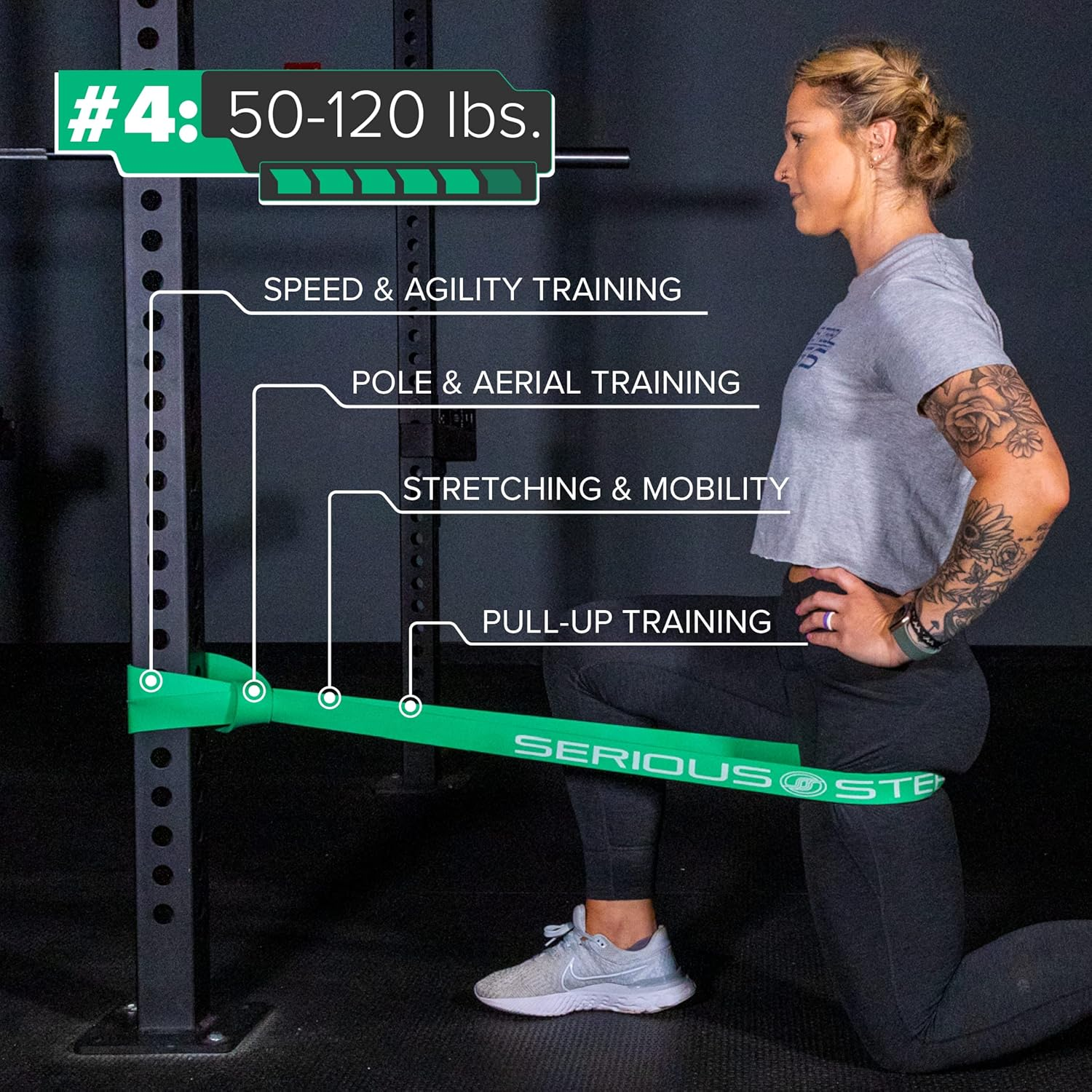 Serious Steel Assisted Pull-Up Band, Resistance & Stretch Band | Powerlifting Bands | Pull-Up and Band Starter E-Guide INCLUDED (Single Unit) 41-Inch image number 6