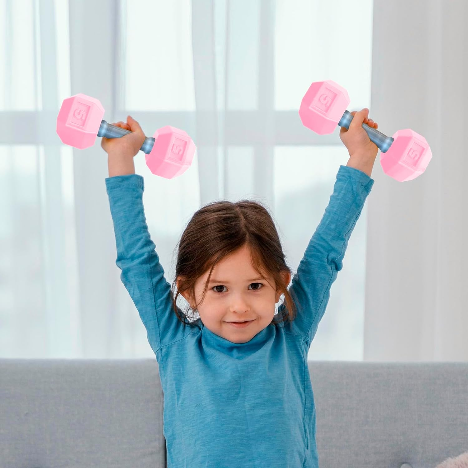 2Pcs/Set Dumbbells for Children Plastic Kids Hand Weight Lifting Set Funny Weights Fitness Toddler Home Gym Exercise Barbell Workout Equipment Kindergarten Sport Toys/1147 image number 3