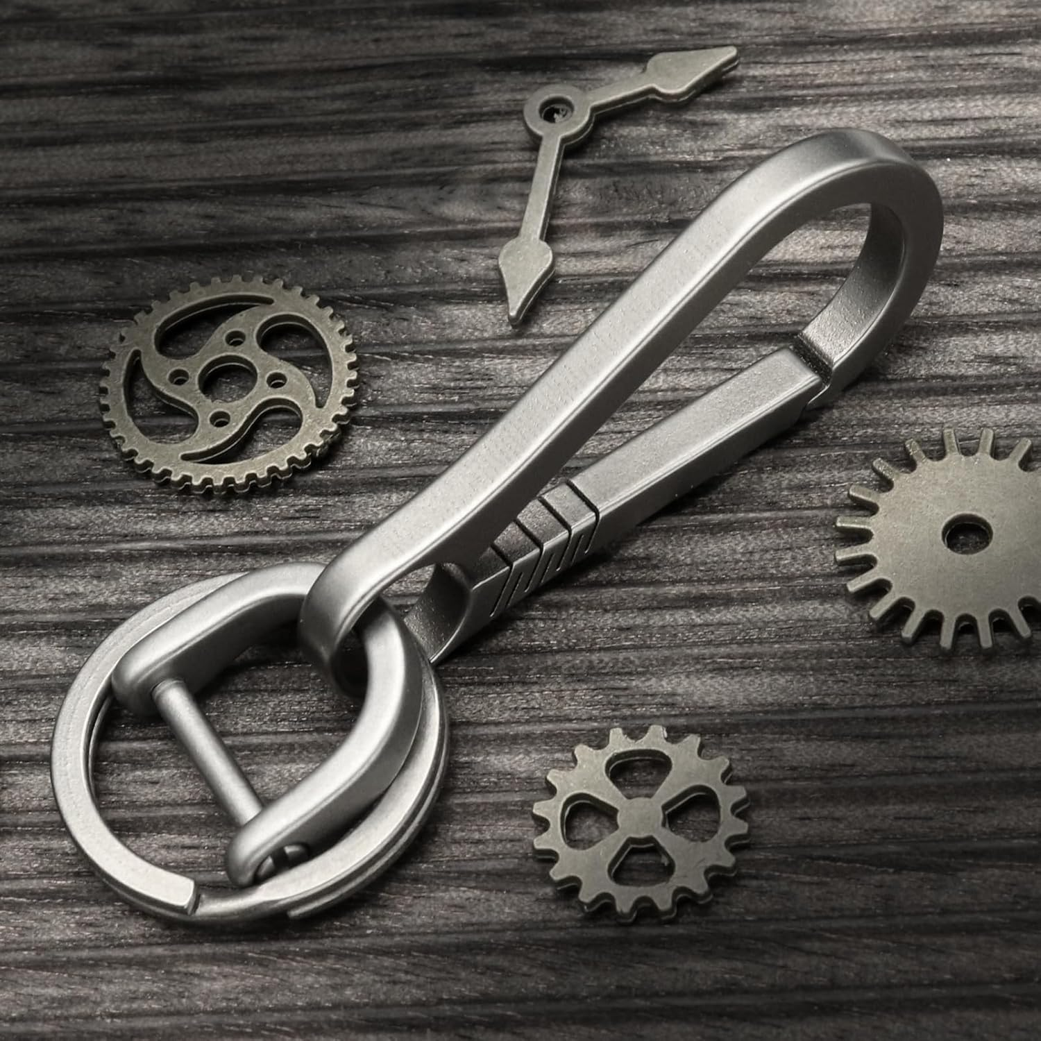 Titanium Carabiner Keychain Clip, Minimalist Keychain Key Clip EDC Quick Release Hooks image number 1