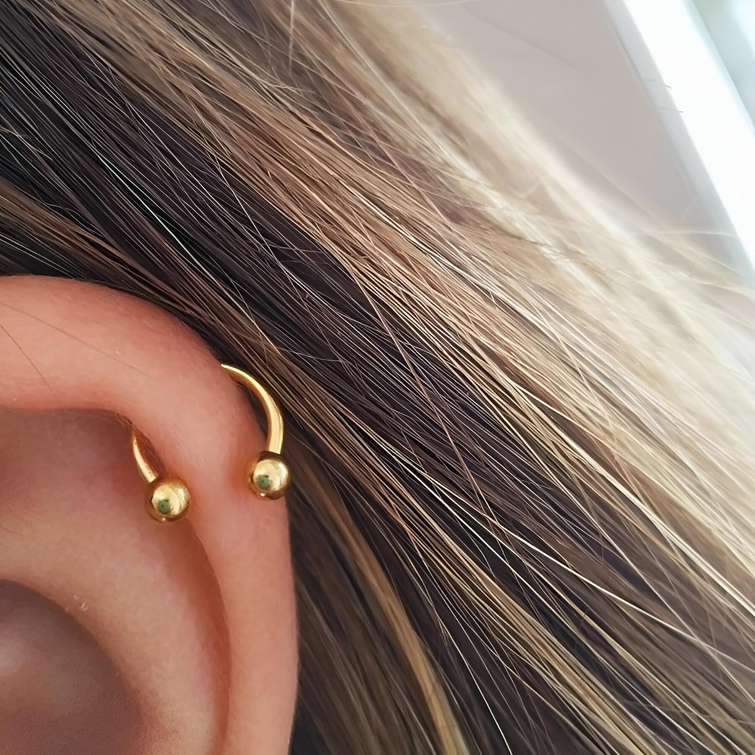 Gold Stainless Steel Horseshoe Septum Ring - 16G Piercing Jewelry for Helix, Daith, Cartilage, Tragus, Nipple, Eyebrow 6Mm, 8Mm,10Mm image number 2