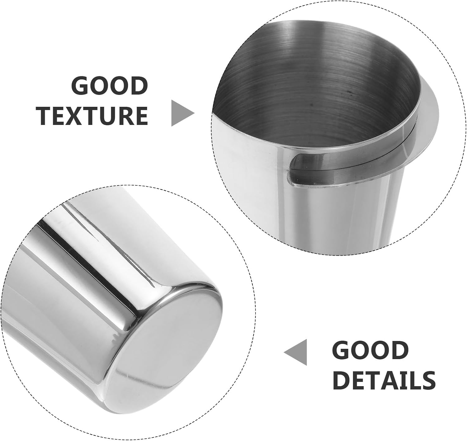 COOLHIYA 2Pcs Coffee Dosing Cup 58Mm- Stainless Steel Espresso Machine Dosing Cup - Mug Coffee Powder Feeder Part for Milk Tea Home Shops 58Mm image number 6