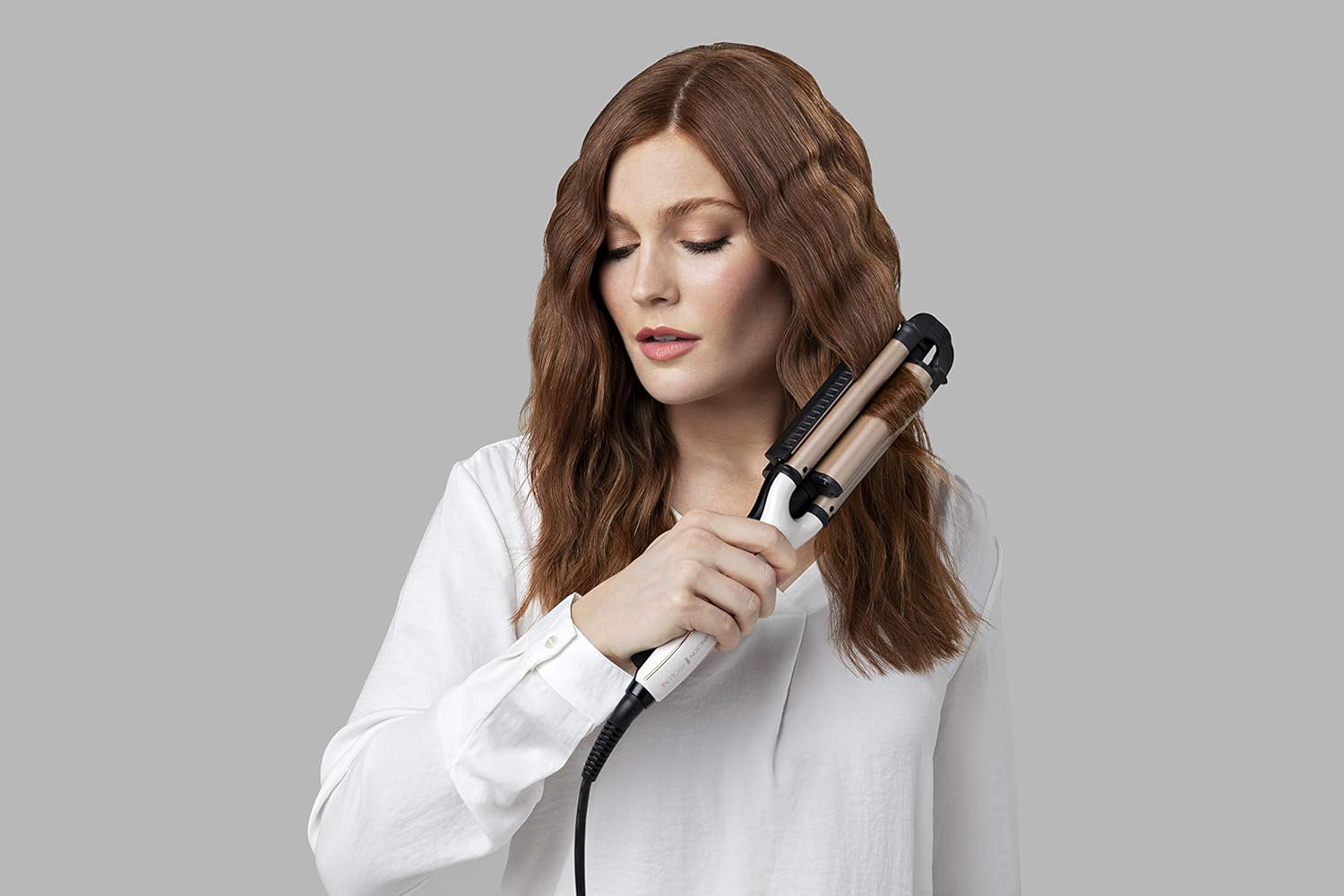 Remington Welleneisen Proluxe 4-In-1 Curling Iron [Test Winner]: Beach Waves, Natural Waves, Water Waves, Mermaid Waves (Dig. Display, Temperature Setting up to 210&deg;C) Crepe Iron, Multistyler CI91AW image number 5